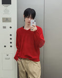 Air V-neck Linen Long Sleeve Knit