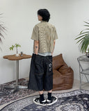Leton embroidery bermuda denim pants