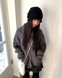 Le Sue Flower Pattern Knit Beanie