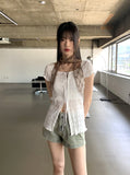 Dreamer Summer See-Through Punching Embroidered Scarf