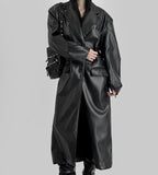 Pien leather long coat