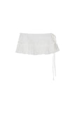 Eyelet layered short skirt