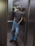 Rotin Studded Wide Denim Pants