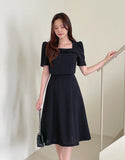 Rocha Tweed Ribbon Short Sleeve Flare One Piece