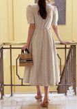 Canela Stripe Collar Shirt One Piece (Belt Set)