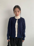 Yuhri Dot Round Knit Cardigan