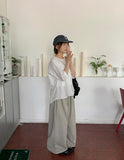 Kiken Shirring Round Short Sleeve Blouse
