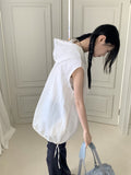 Kiron Half Zip Up Nylon Balloon String Sleeveless One Piece