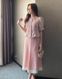 Denain Chiffon Double Layered Long Skirt