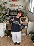 [unisex] Kiruko String Fleece Color Matching Lettering Sweatshirt