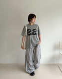 Ahonf Seersucker Check Banding Wide Pants