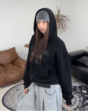 Kasen Applique Embroidery Hooded Zip-Up
