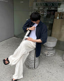 Summer Long Side Detail Linen Pants