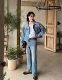 Lavender crop denim jacket