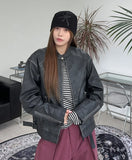 Ennis Leather Patch Waffle Beanie