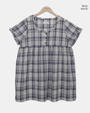 Selmin Check Short Sleeve One Piece