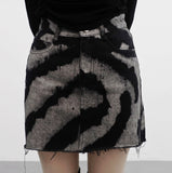 preske printing denim skirt