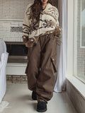 [wool20%] Cain pintuck snap wool cargo pants