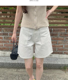 Patch Point Elbow Length Bermuda Half Cotton Shorts