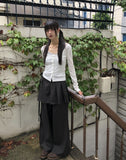 Giru Ribbon Lace Punching Long-Sleeve Cardigan