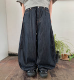 Kituri Summer Raw Denim Balloon Wide Pants