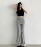 Layered Skirt Leggings Bootcut Banding Pants