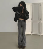 Velvet Corduroy Brushed Slim-Fit Bootcut Span Pants