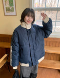 Koori Color Matching Line Padding Jumper