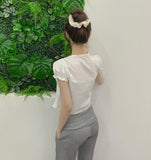 Flowy Fold Low-Rise Bootcut Banding Pants
