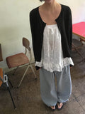Lamillie White Ribbon Sleeveless Bustier Blouse