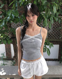 Menly Lace V-neck Ribbed Sleeveless