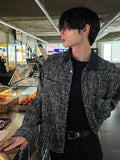 Multi tweed coloring crop jacket