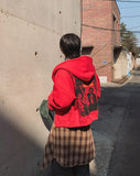 Collings Printed Crop Hoodie