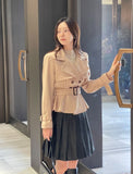 Elb Pleated Leather Culotte Skirt