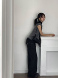 T-Shion Rivet Pocket Banding Bootcut Pants