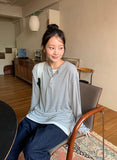 [unisex] Anri Warmer Henley Neck Over Long Sleeve Tee