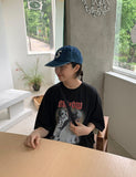 [unisex] Dyuta Rock Cat Printing Over Short Sleeve Tee