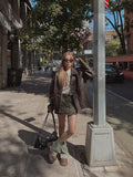(UNISEX) Curve Slit Vintage Leather Jacket