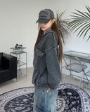 Toen Stone Knit Hood Zip-Up