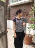 Padded Slav puff sleeve short-sleeved hooded T-shirt