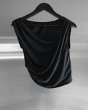 Ripple Drape One-Shoulder Off-Sleeveless