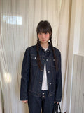 Hopan Non-Fade Pocket Raw Denim Jacket