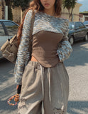 serrati brooch knit top