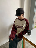 [BAONHAUS] Batilo Color matching Lettering Over Sweatshirt