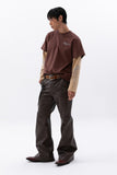 damage washing layered t-shirt