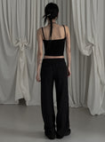 [mnem] patch straight sweatpants