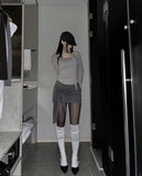 Drape wrap skirt pants