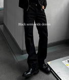 Black semi-wide denim