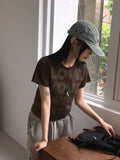 Love Cat Lettering Short-sleeved T-shirt