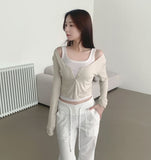 Soft Touch Slim Fit Span Long Sleeve Cardigan